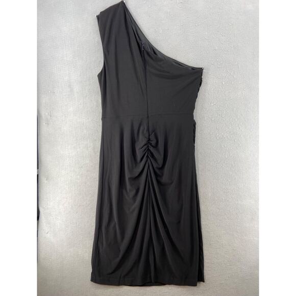 Laundry by Shelli Segal Dress Womens Sz 12‎ Black One Shoulder Midi Cocktail - Picture 9 of 12